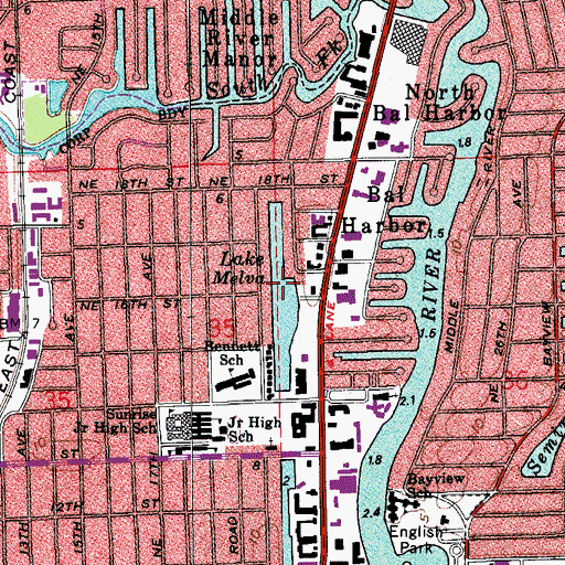 Topographic Map of Lake Melva, FL