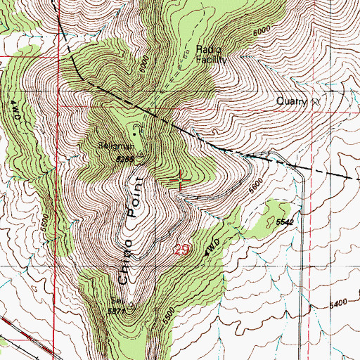 Topographic Map of Chino Point, AZ
