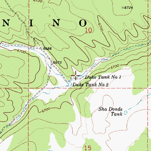 Topographic Map of Duke Tank Number One, AZ