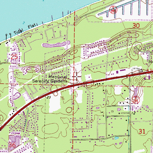 Topographic Map of Memorial Serenity Gardens, FL