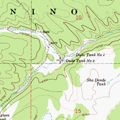 Topographic Map of Duke Tank Number Two, AZ
