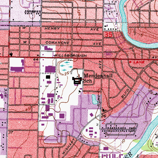 Topographic Map of Mendenhall Elementary School, FL