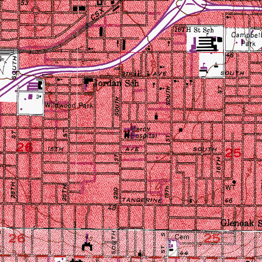 Topographic Map of Johnnie Ruth Clarke Community Health Center at Historic Mercy Hospital, FL