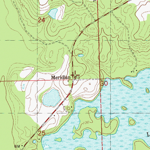 Topographic Map of Meridian, FL