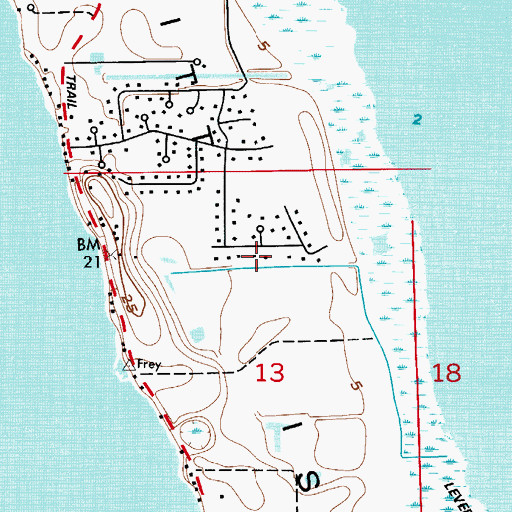 Topographic Map of Meritt Island, FL