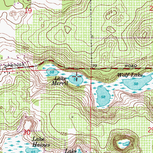Topographic Map of Lake Merril, FL