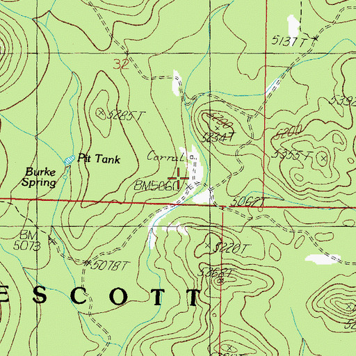 Topographic Map of Dumbbell Ranch, AZ