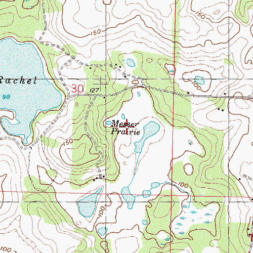Topographic Map of Messer Prairie, FL