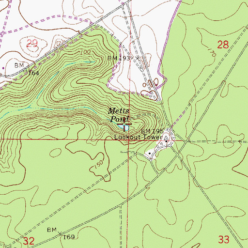 Topographic Map of Metts Pond, FL