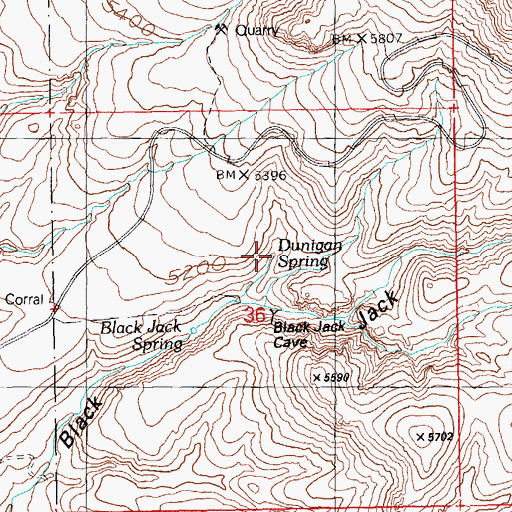 Topographic Map of Dunigan Spring, AZ