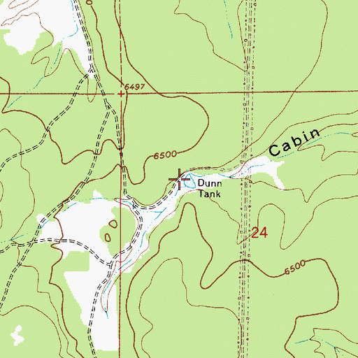 Topographic Map of Dunn Tank, AZ