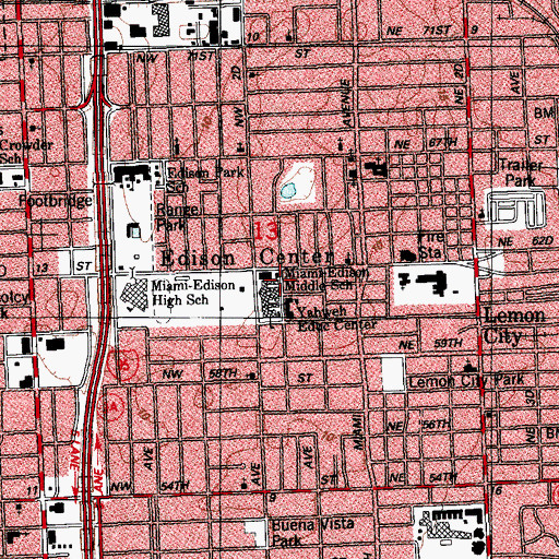 Topographic Map of Itech at Thomas A Edison Education Center, FL