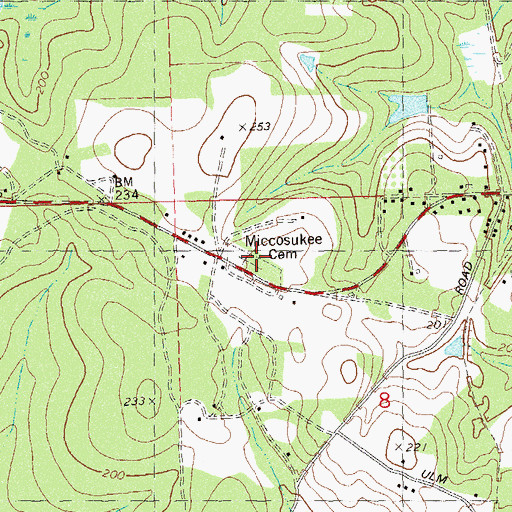 Topographic Map of Miccosukee Cemetery, FL