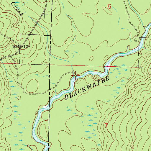Topographic Map of Middle Creek, FL