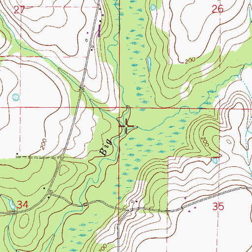 Topographic Map of Middle Creek, FL