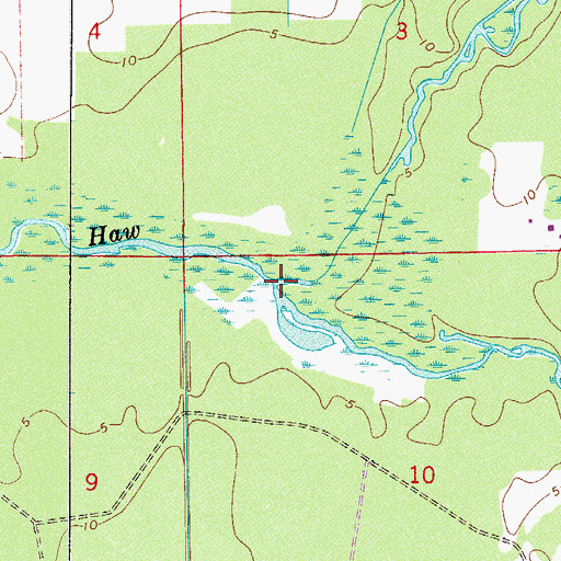Topographic Map of Middle Haw Creek, FL