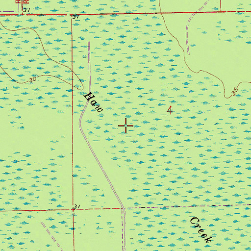 Topographic Map of Middle Haw Creek, FL