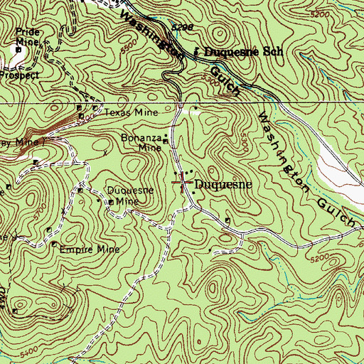Topographic Map of Duquesne, AZ