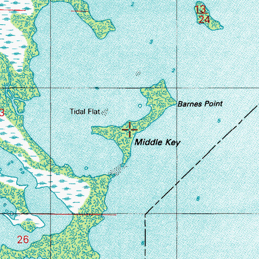 Topographic Map of Middle Key, FL