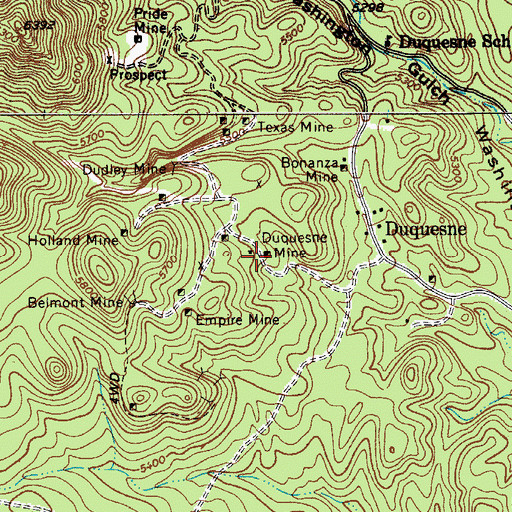 Topographic Map of Duquesne Mine, AZ