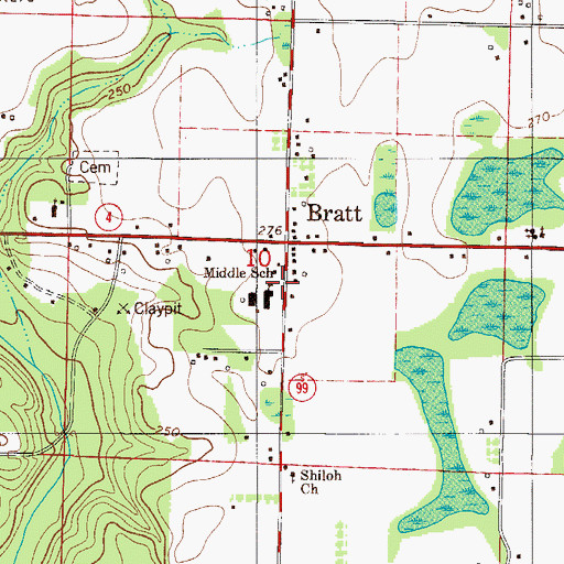 Topographic Map of Middle School, FL