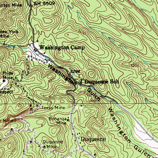 Topographic Map of Duquesne School, AZ