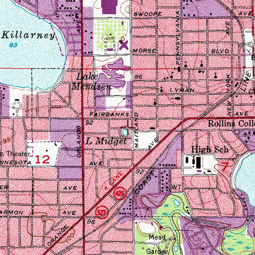 Topographic Map of Lake Midget, FL