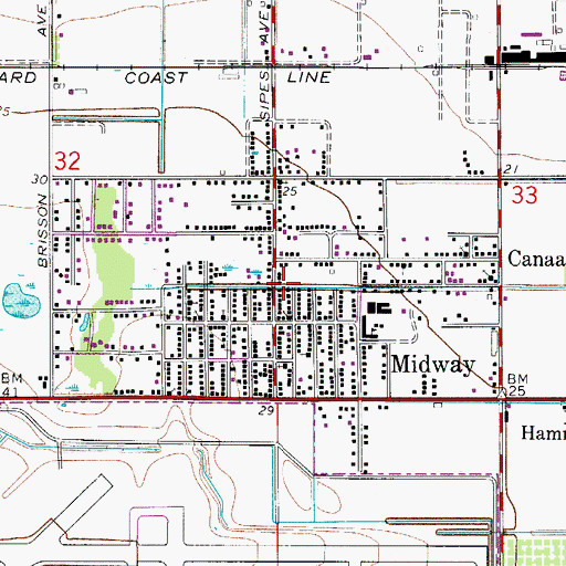 Topographic Map of Midway, FL