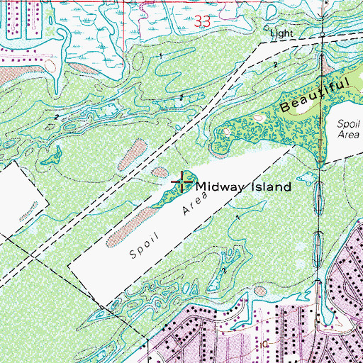 Topographic Map of Midway Island, FL