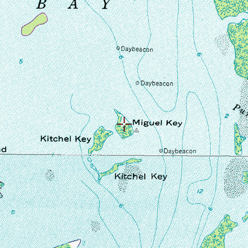 Topographic Map of Miguel Key, FL