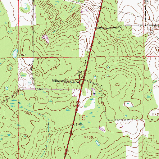 Topographic Map of Mikesville Church, FL
