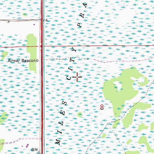 Topographic Map of Miles City Prairie, FL