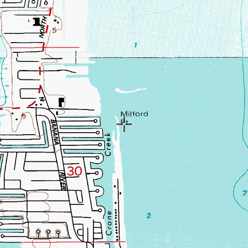 Topographic Map of Milford Point, FL