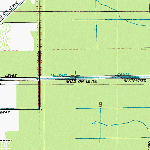 Topographic Map of Military Canal, FL