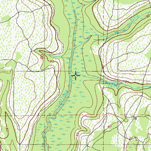 Topographic Map of Mill Branch, FL