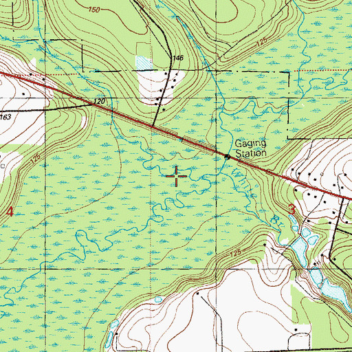 Topographic Map of Mill Branch, FL