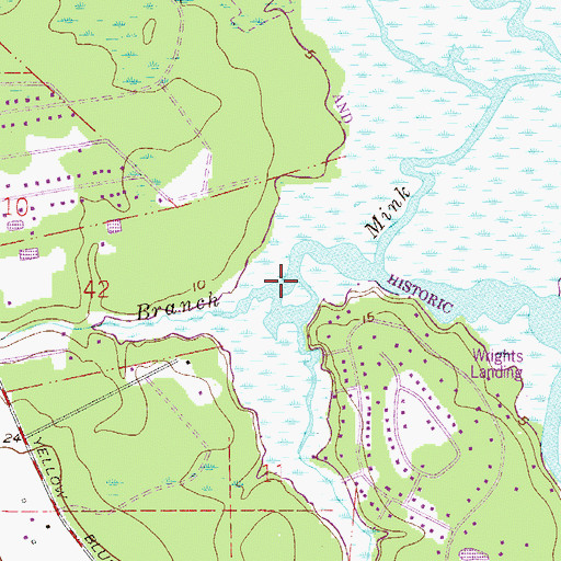 Topographic Map of Mill Branch, FL