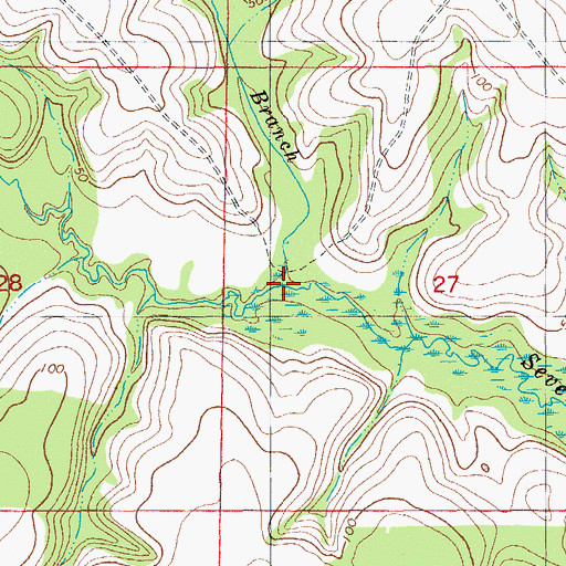 Topographic Map of Mill Branch, FL