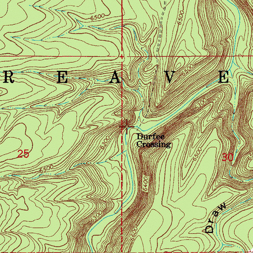 Topographic Map of Durfee Crossing, AZ