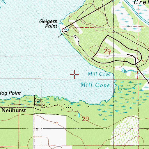 Topographic Map of Mill Cove, FL