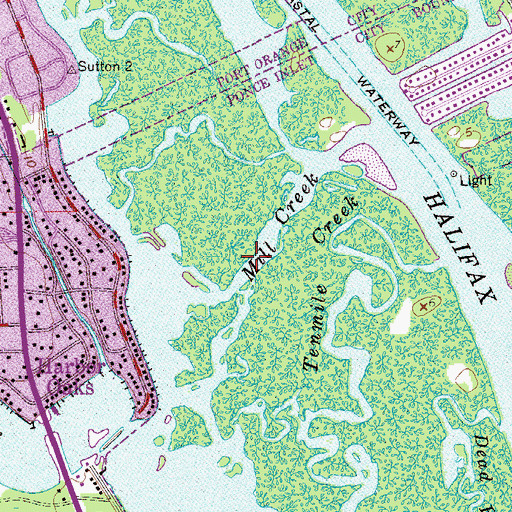 Topographic Map of Mill Creek, FL