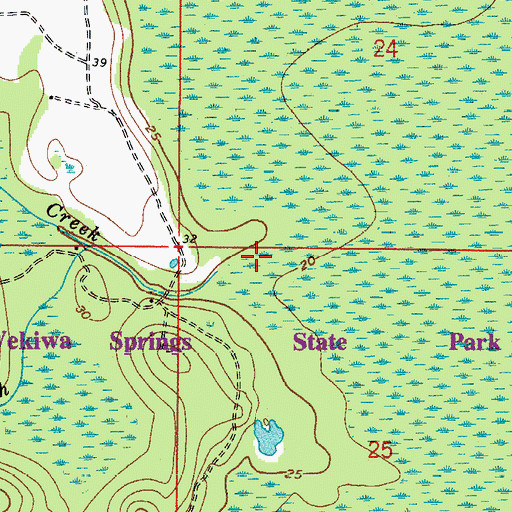 Topographic Map of Mill Creek, FL