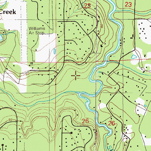 Topographic Map of Mill Creek, FL