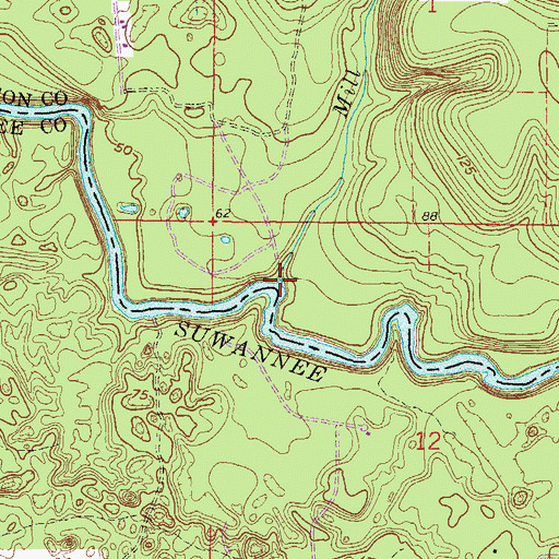 Topographic Map of Mill Creek, FL