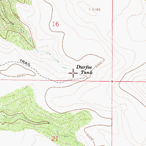 Topographic Map of Durfee Tank, AZ