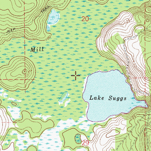 Topographic Map of Mill Creek, FL