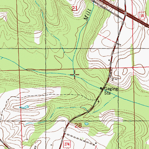 Topographic Map of Mill Dam Creek, FL