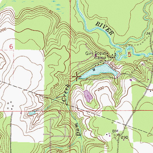 Topographic Map of Mill Dam Creek, FL