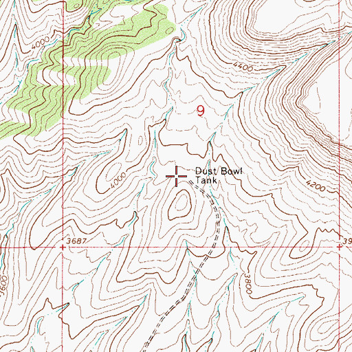 Topographic Map of Dust Bowl Tank, AZ
