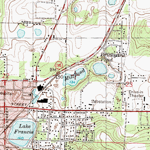 Topographic Map of Mill Pond, FL